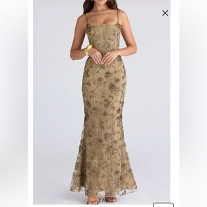 HOUSE OF CB Naima Bronze Embellished Corset